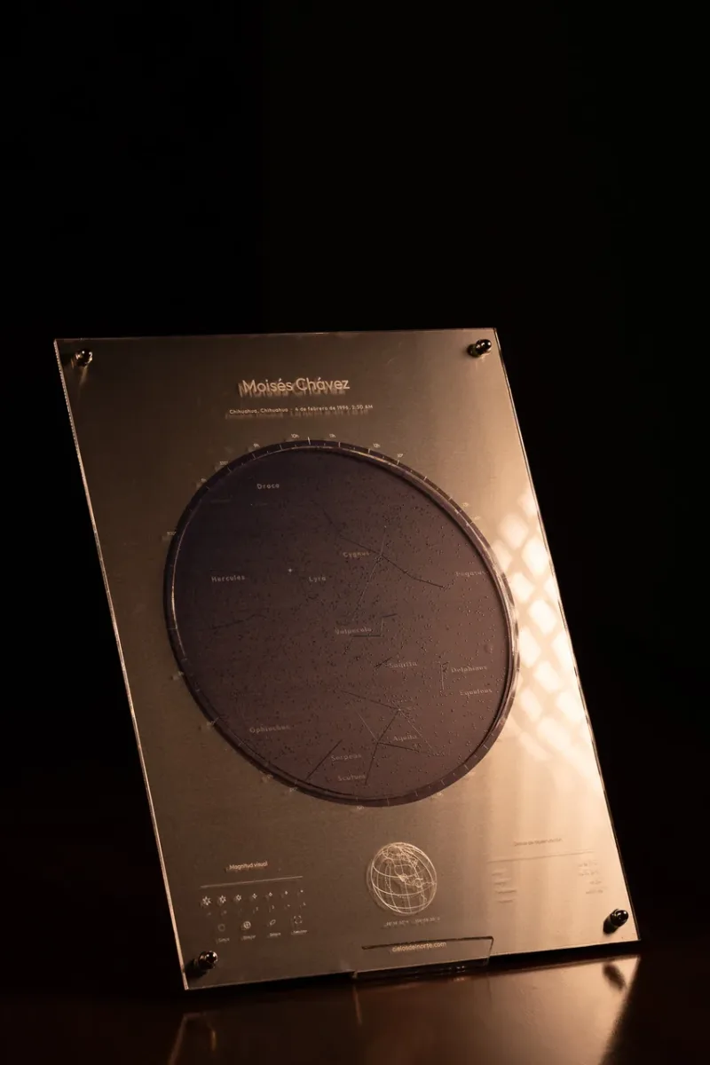 SkyChart de acrílico grabado sobre aluminio